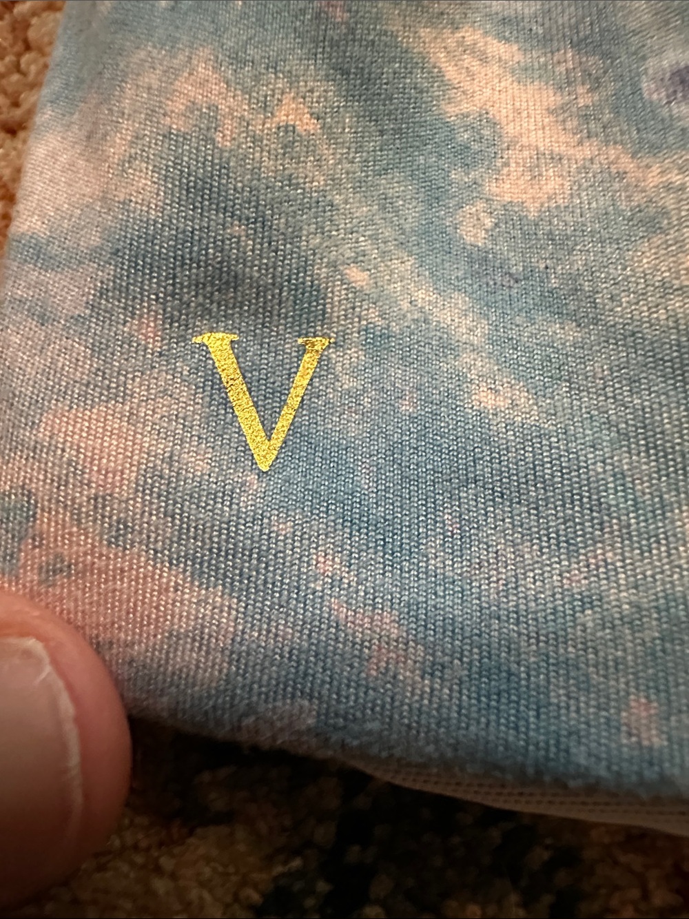 Victoria's Secret open cross back pastel Blue and Pink Marble Tote - Picture 3 of 4